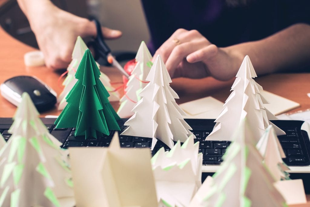 Origami Christmas Trees