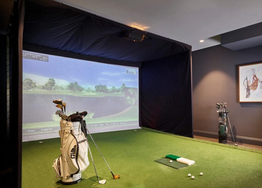 Golf simulator room for over 50s lifestyle resort in Caboolture by Living Gems