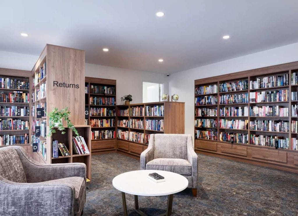 Library for over 50s lifestyle resort in Caboolture by Living Gems
