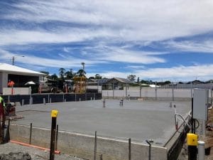 Slab of concrete for constructing Living Gems Toowoomba over 50s retirement community