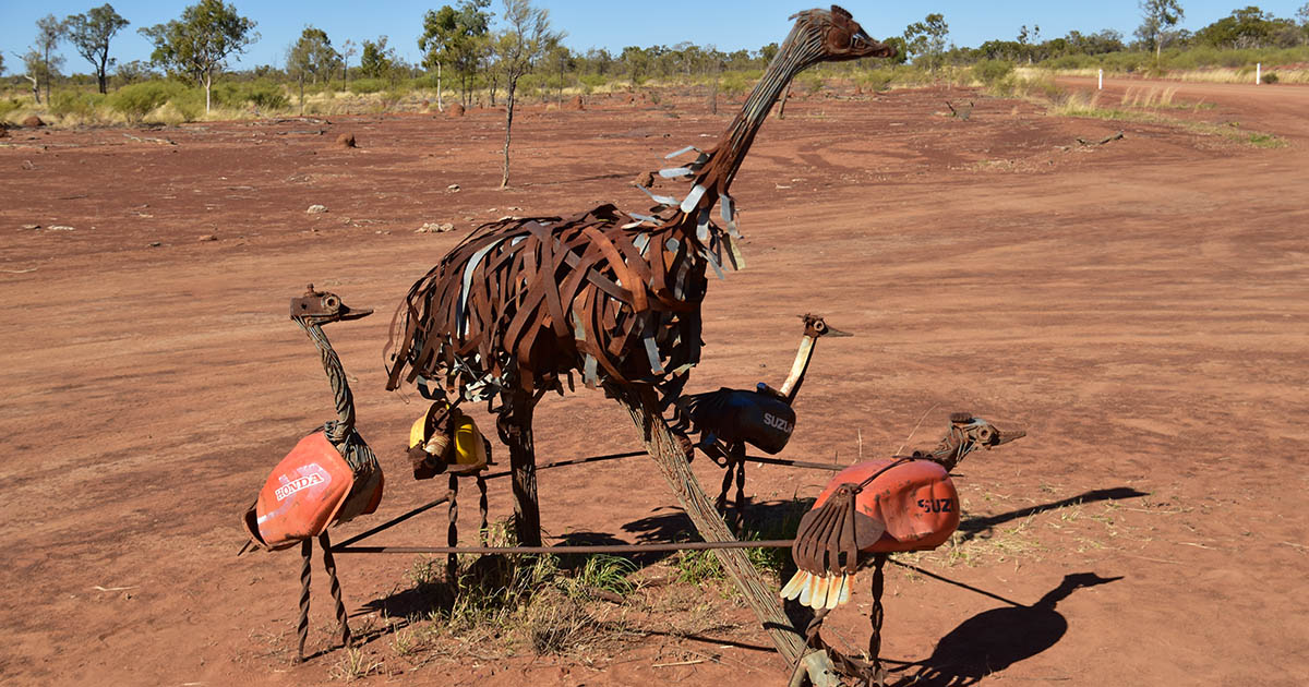 March photo competition winner - emus made of scrap metal