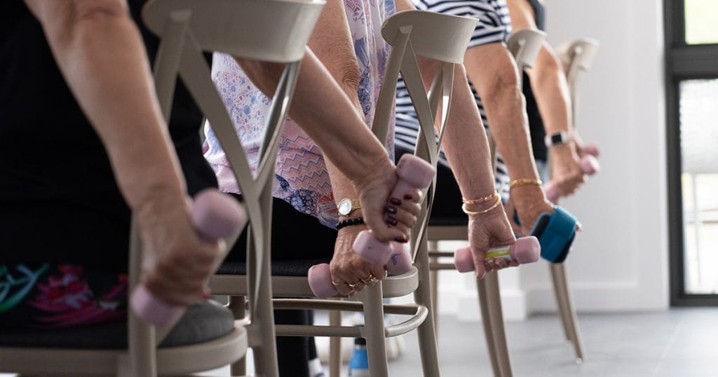 Marjie couldn’t be prouder of the exercise group she has established at this over-50s lifestyle resort