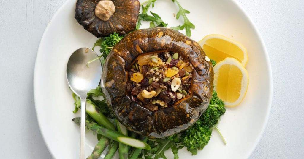 Vegan stuffed pumpkin