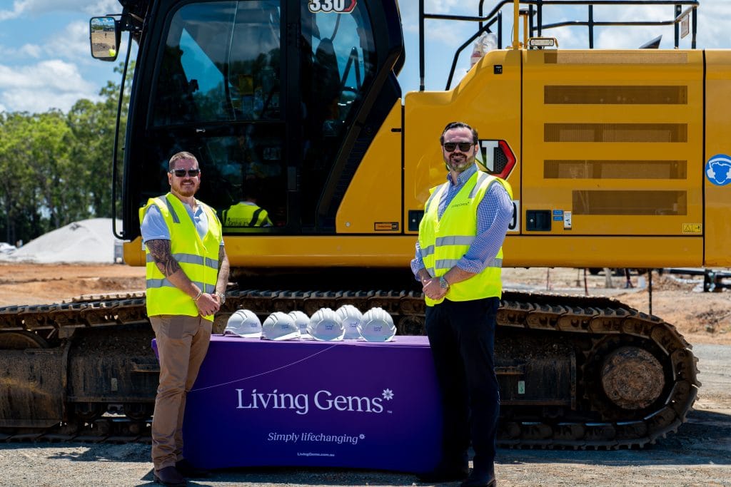 CEO Anthony Puljich and Councillor Mark Booth at the sod turning